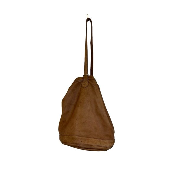 Vintage Ellington Leather Sling Backpack RUCKSACK Portland Oregon Brown - Picture 1 of 10